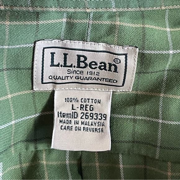 LL Bean Plaid Wrinkle Resistant Traditional Fit Short Sleeve Button Down Shirt L - Picture 13 of 14